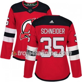New Jersey Devils tröja Cory Schneider 35 Röd 2017-2018 Adidas Authentic - Dame NHL Tröjor